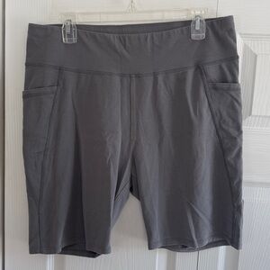 EILEEN FISHER GRAPHITE GRAY PIMA COTTON STRETCH JERSEY SHORTS - Size XL